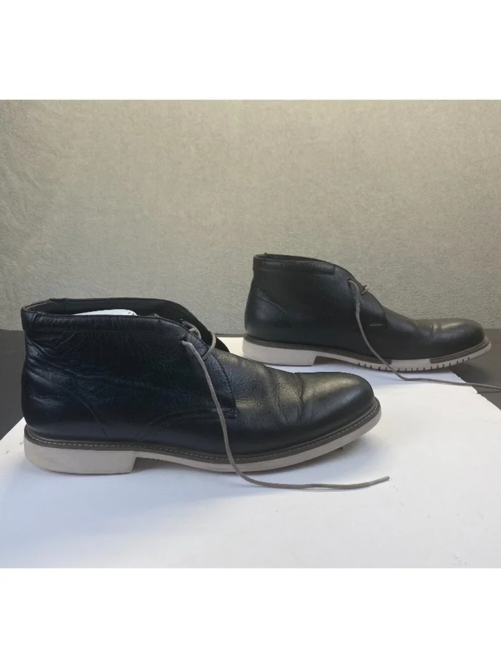 Cole Haan C20682 G15 Men's Chukka Boots Waterproof Black Leather Shoes Size 11M